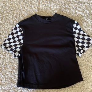 Black checkered sleeve top.